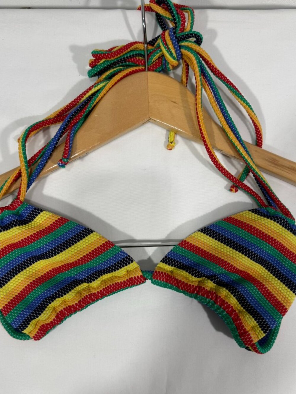 Montce Multicolor Striped Triangle Bikini Top Small